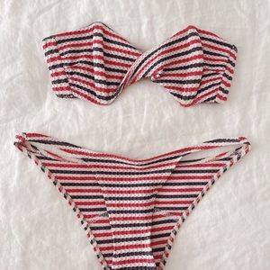 Lisa Marie Fernandez bikini seersucker red blue
